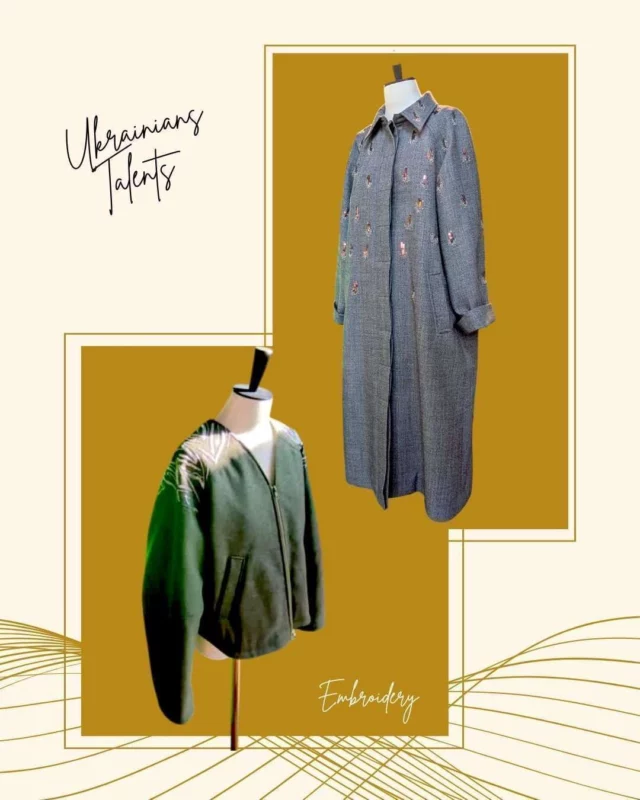 Coté Broderie, les talents viennent d’Ukraine !
C’est grâce à la démarche de La Fabrique Nomade qui soutient l’insertion professionnelle d’artisans réfugiés et des designers de Louis Vuitton que l’on peut admirer, parmi toutes les réalisations originales proposées par l’association, ces modèles enrichis par les broderies particulières (certaines en fil invisible) faites par deux femmes venant d’Ukraine, Anastasia et Romanna. 
Ces savoir-faire qui enrichissent notre patrimoine commun, sont capables de sublimer une collection capsule ou un vêtement pour une cérémonie, pour toute marque qui souhaite se différencier.
A noter : La boutique de La Fabrique Nomade [ @lafabnomade ] est ouverte au 1 bis avenue Daumesnil, pour des cadeaux de Noël éthiques. 
Paris 12e – Métro : Bastille, Gare de Lyon, Ledru Rollin, Horaires : 10h – 17h30  @crafted.by.spravedlyva 
@romanna.rad  #savoirfaire #broderie #embroidery #fashiondesign #embroidery #embroiderydesign  #slowfashion #handmade #textileart  #standwithukraine 💙💛